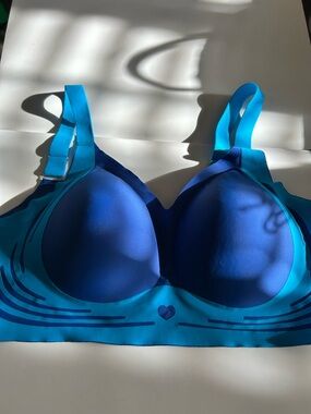 Blue Supportive Molded Sports Bra  - size 2XL